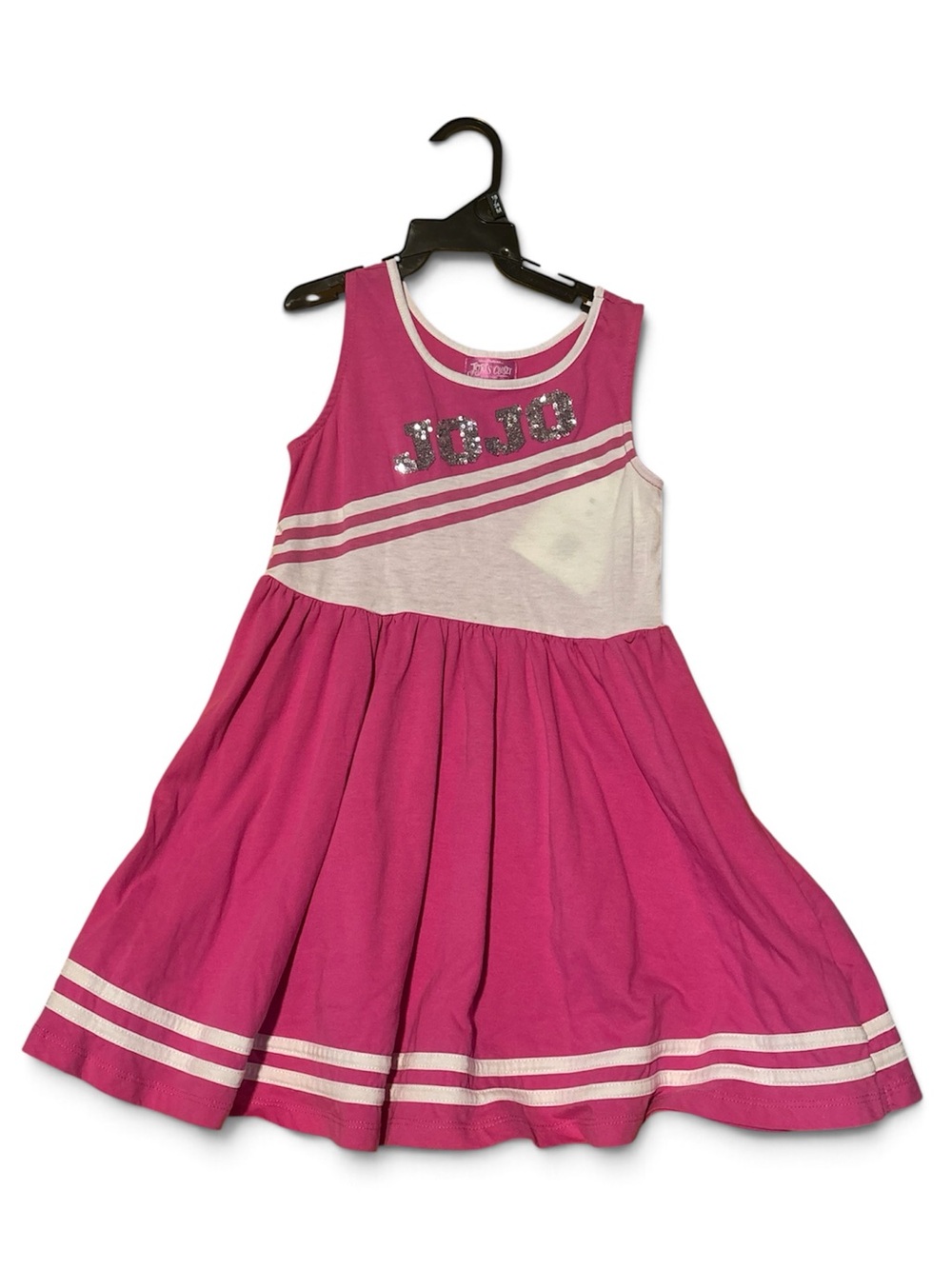 JoJo Siwa Hot Pink and White Striped Sleeveless Dress
